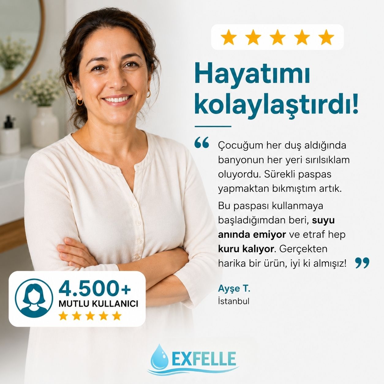 Exfelle Ultra Emici Banyo Paspası